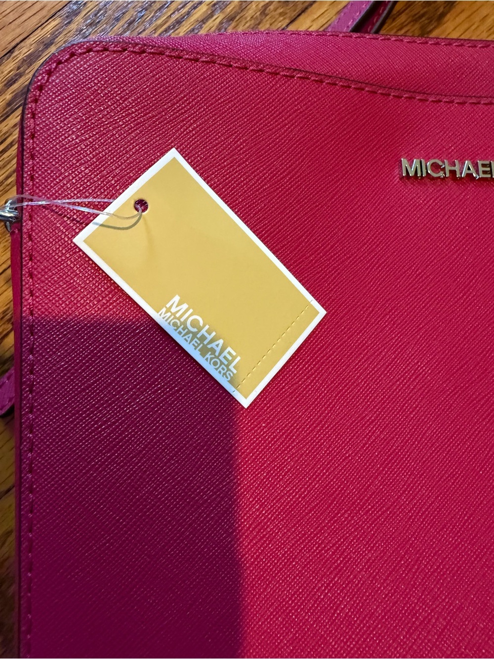Michael Kors Saffiano Crossbody Bag in Raspberry - NWT - Picture 7 of 12